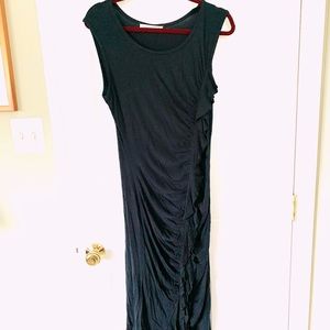 Summer & Sage maxi dress with vertical ruffle.